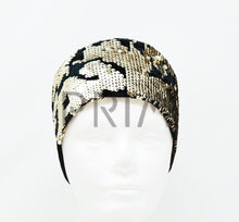 Load image into Gallery viewer, TWO TONE SEQUINED VELVET HEADWRAP
