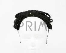 Load image into Gallery viewer, GOLD DOTTED MOHAIR LAYERED BOW HEADBAND
