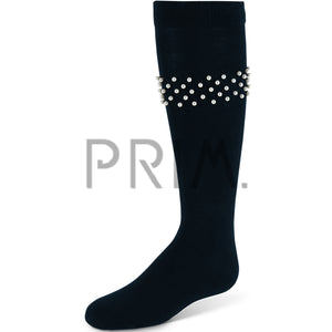 ZUBII SCATTERED PEARLS KNEE SOCK