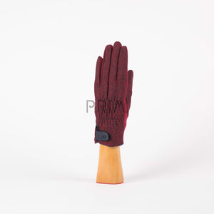KNITTED BIRDS EYE BACK WITH LEATHER STRAP GLOVE
