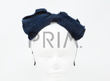 Load image into Gallery viewer, RIBBED KNIT ROLLED BOW WITH EDGING HEADBAND
