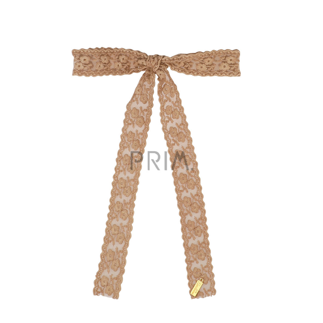 HEIRLOOMS SPRING LACE LONG BOW CLIP