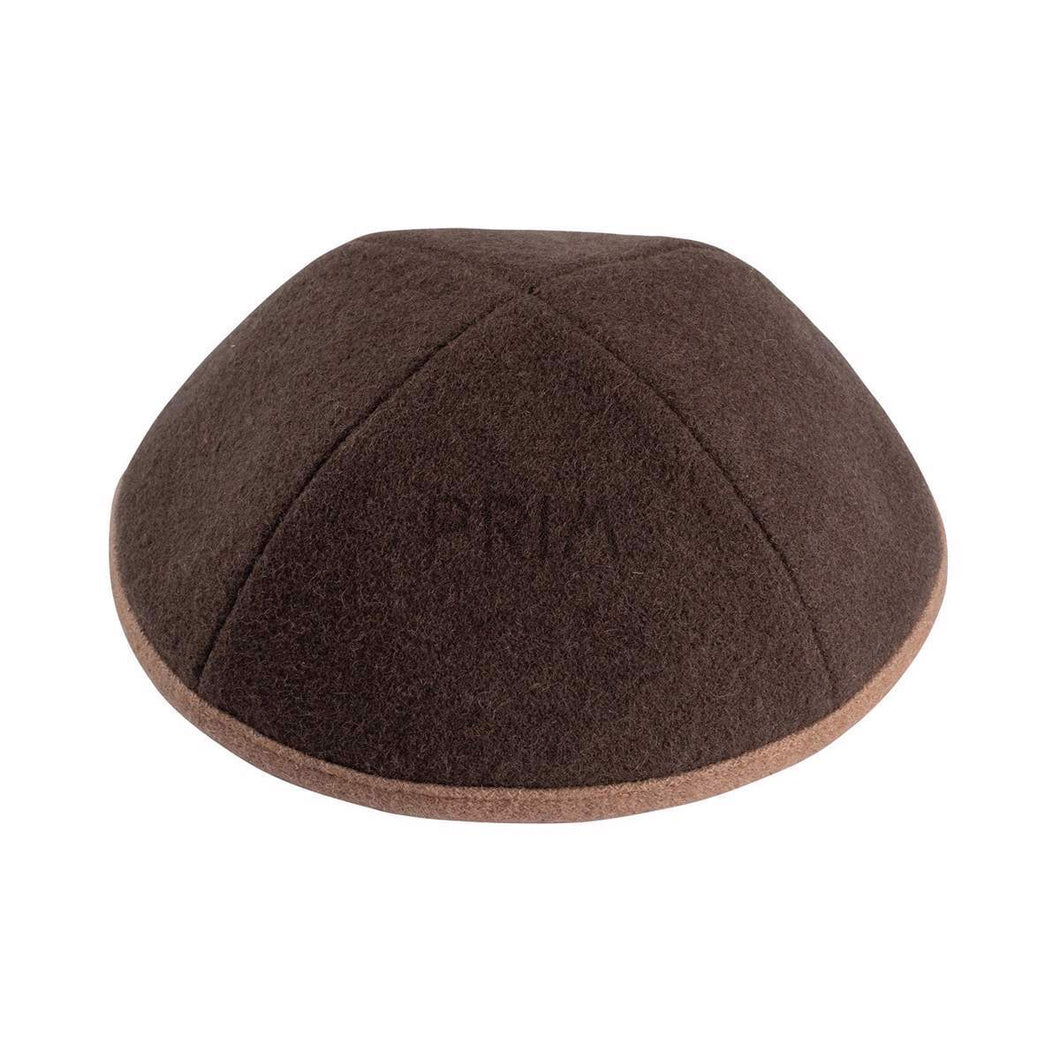 IKIPPAH BROWN WOOL WITH CAMEL RIM