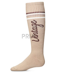 MEMOI VINTAGE STRIPE KNEE SOCK