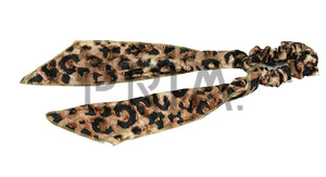 DACEE LEOPARD PRINT CHIFFON SCRUNCHY WITH TAILS