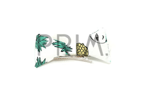 PINEAPPLE PRINT PUFFY BOW CLIP