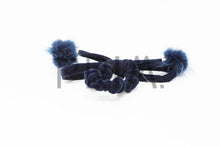 Load image into Gallery viewer, VELVET WITH POM POMS SCRUNCHY
