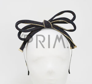 MULTI TIE BOW WITH GOLD TIPS HEADBAND