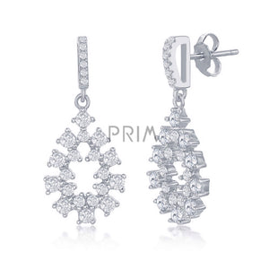 STERLING SILVER DESIGNED OVAL GOLD PLATED EARRINGS