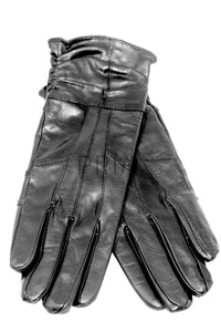 LEATHER GLOVES GATHERED BY SIDE