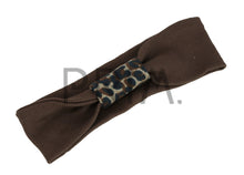 Load image into Gallery viewer, DACEE LEOPARD CORDUROY TURBAN CENTER JUNIOR HEADWRAP
