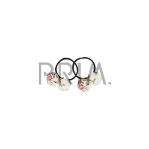 HEIRLOOMS DAINTY FLORAL DOUBLE BALL PONY HOLDER 2PK