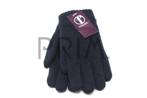 KNIT FUR LINED SOLID GLOVES