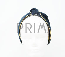Load image into Gallery viewer, VELVET WITH METALLIC TRIM KNOT HEADBAND
