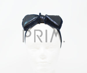 METALLIC FUR BOW BABY HEADBAND