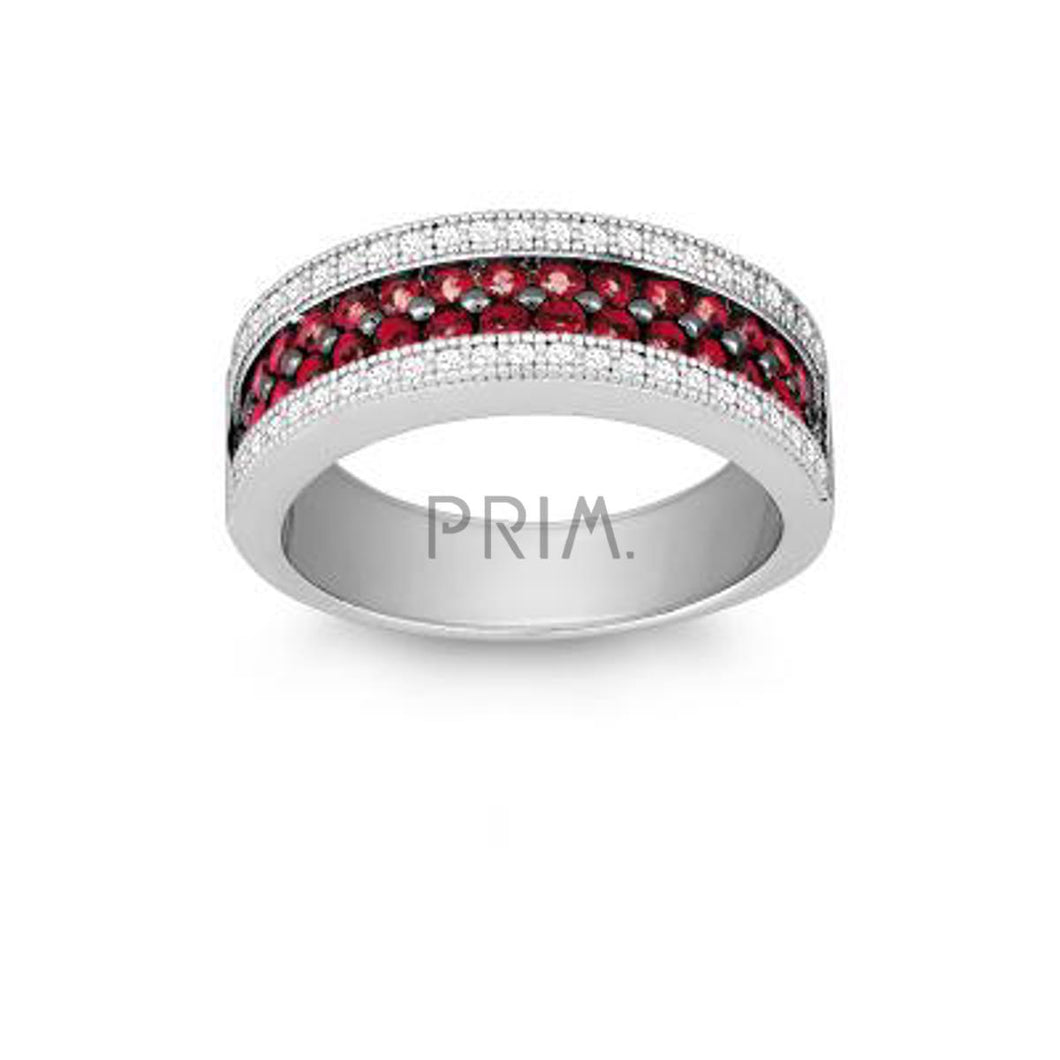 SS RUBY & WHITE MICRO PAVE