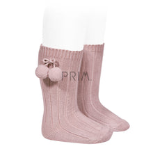 Load image into Gallery viewer, CONDOR POM POM RIBBED KNEE SOCK
