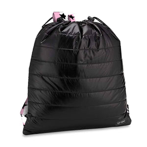 PUFFER SLING BAG BLACK W/ PINK SPLIT STAR