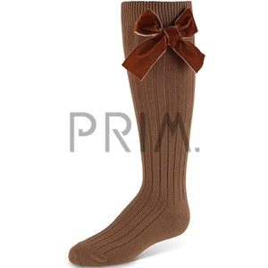 ZUBII VELVET BOW KNEE SOCK