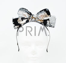 Load image into Gallery viewer, SEQUINED VELVET POP UP BOW HEADBAND
