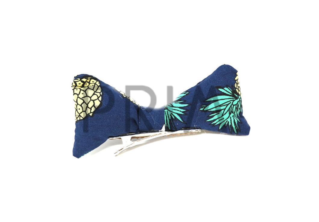 PINEAPPLE PRINT PUFFY BOW CLIP