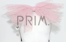 Load image into Gallery viewer, VELVET DOTTED TULLE BOW HEADBAND
