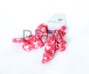 DACEE HOUNDSTOOTH BOW SCRUNCHY WITH TAILS