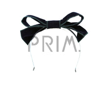 Load image into Gallery viewer, VELVET WIRE BOW WITH STITCHING HEADBAND
