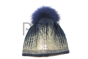 WINTER BEANIE WITH METALLIC PRINT