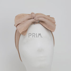 METALLIC RIBBED BOW BABY HEADBAND