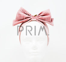 Load image into Gallery viewer, VELVET RIBBED BOW BABY HEADBAND
