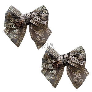 HALO ANNA LACE DOUBLE BOW CLIP