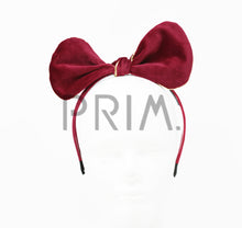 Load image into Gallery viewer, VELVET WITH METALLIC TRIM BOW HEADBAND
