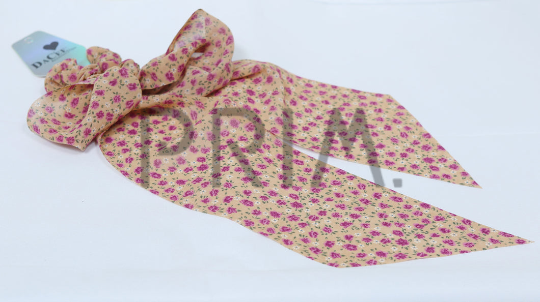 DACEE FLORAL PRINTED SCRUNCHY WITH TAILS