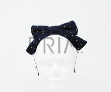 Load image into Gallery viewer, GOLD DOTTED PUP UP BOW HEADBAND
