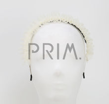 Load image into Gallery viewer, ORGANZA RUFFLE WITH PEARL STRAND HEADBAND
