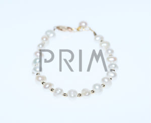 SMALL FRESHWATER PEARLS & GOLD BEADS BRACELET