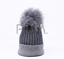 Load image into Gallery viewer, ZUBII RIBBED FOLD POMPOM HAT
