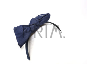 DENIM BOW WITH FRINGES HEADBAND