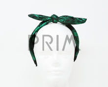 Load image into Gallery viewer, METALLIC LEATHER BOW HEADBAND
