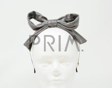 Load image into Gallery viewer, METALLIC SUEDE WIRE BOW HEADBAND
