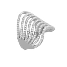 Load image into Gallery viewer, SS MULTI CZ WAVY ROW RING
