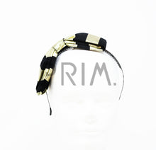 Load image into Gallery viewer, STRIPED METALLIC BOW HEADBAND
