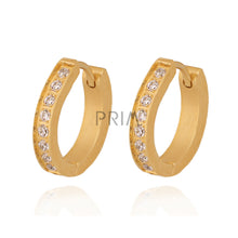 Load image into Gallery viewer, GOLD CZ HUGGIE EARRING
