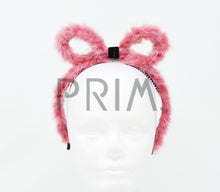 Load image into Gallery viewer, RABBIT FUR BOW WITH VELVET CENTER HEADBAND
