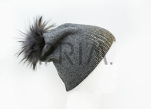 Load image into Gallery viewer, GOLD STROKE POM POM HAT
