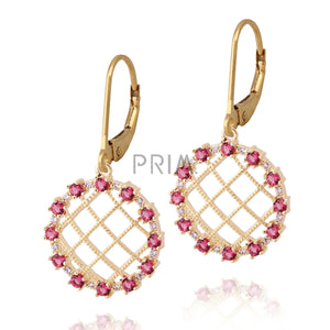 LIGHT PINK ENAMEL SWIRL HEART EARRING
