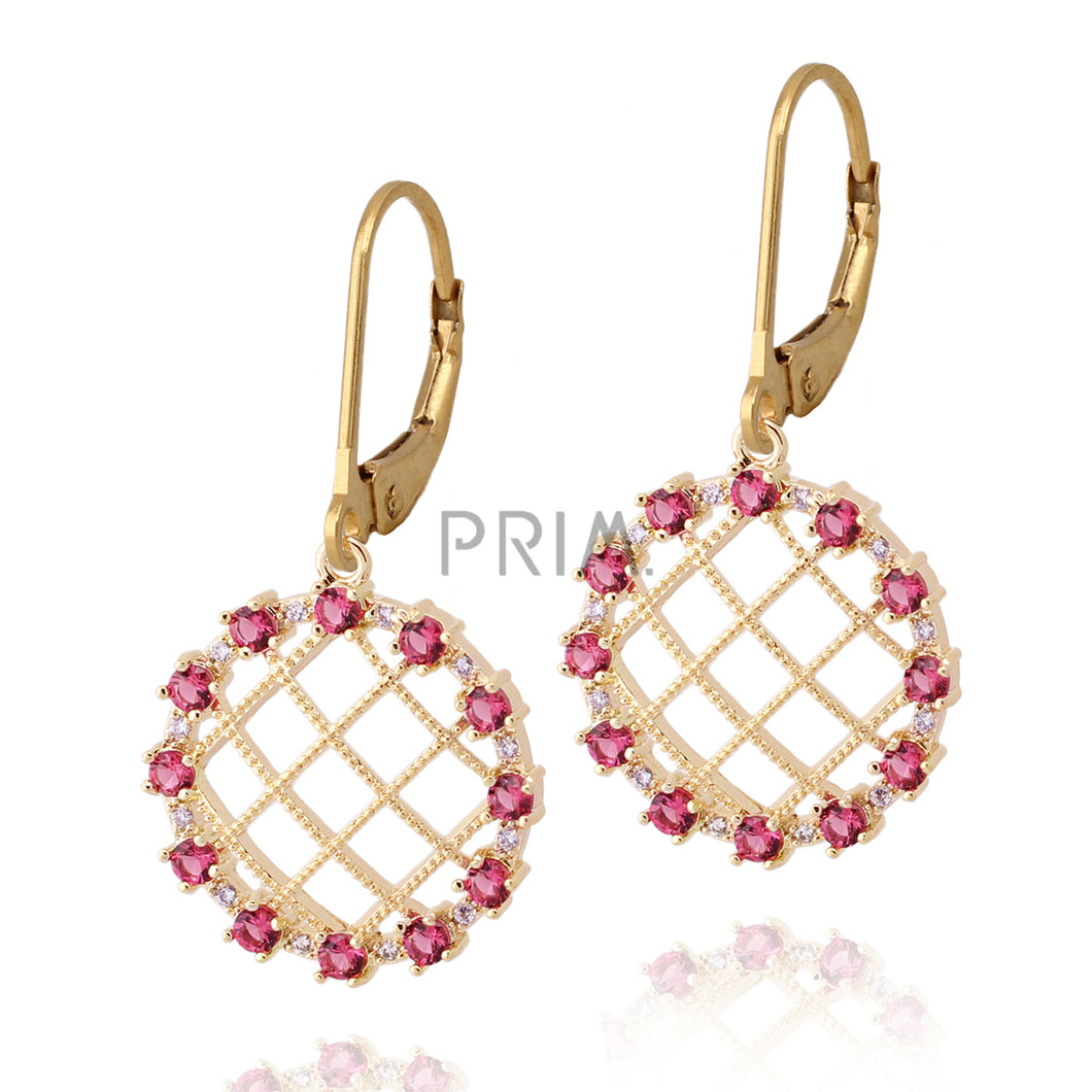 LIGHT PINK ENAMEL SWIRL HEART EARRING