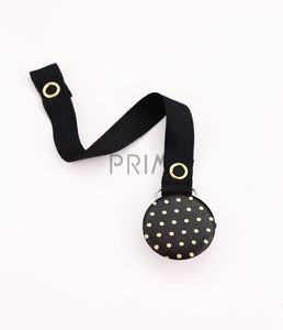 LEATHER GOLD DOT ON BLACK