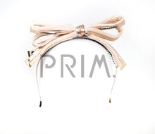 Load image into Gallery viewer, METALLIC LEATHER BOW WITH TIPS HEADBAND
